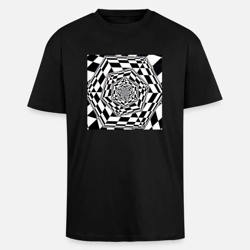 cube rentrant - T-shirt unisexe oversize épais - noir