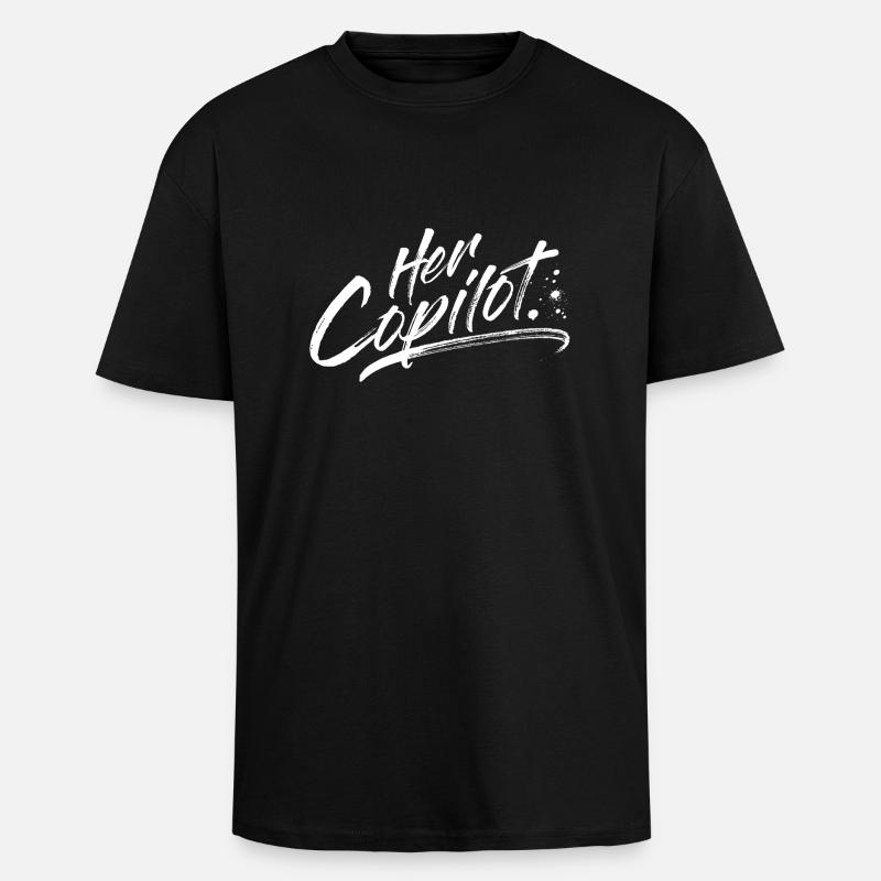 Her Copilot - T-shirt unisexe oversize épais - noir