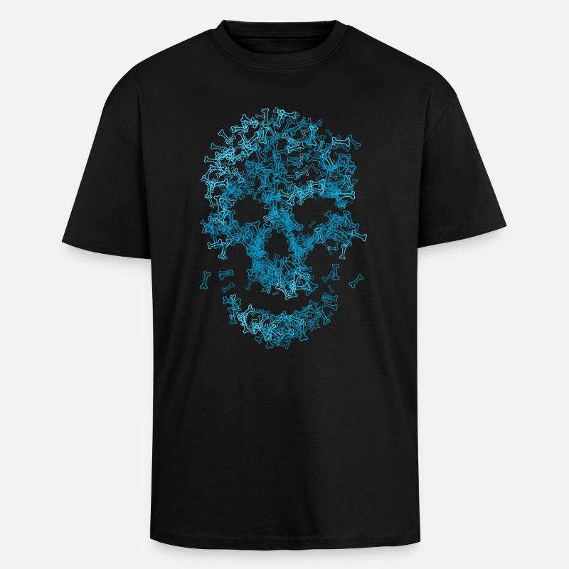 Totenkopf aus Knochen - Oversized Heavyweight Unisex T-Shirt - Schwarz