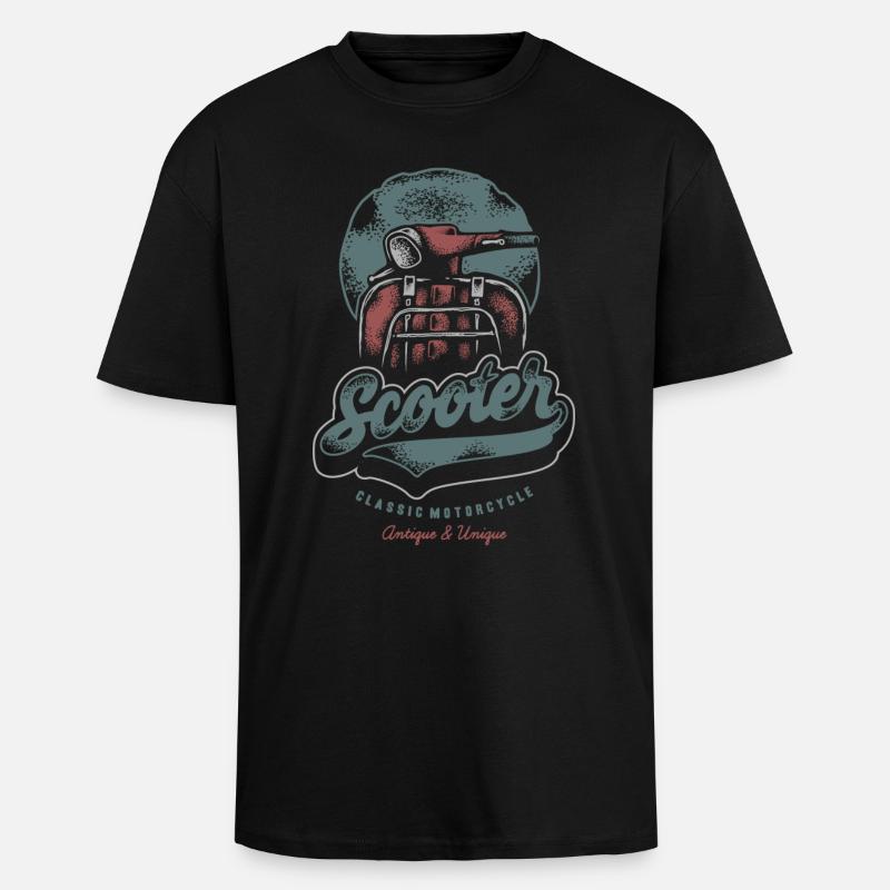 Sommer - Rollerfahrer - Spanienfeeling - Oversized Heavyweight Unisex T-Shirt - Schwarz