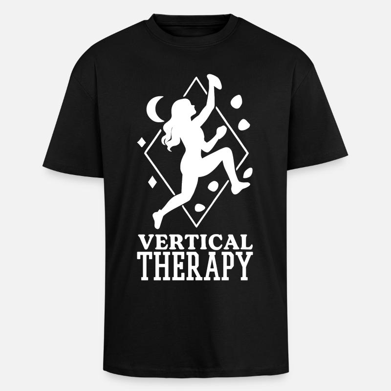 Vertical Therapy: Bouldern & Klettern Boho Design - Oversized Heavyweight Unisex T-Shirt - Schwarz