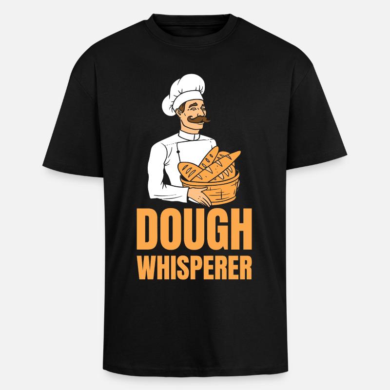 Baker Dough Whisperer - Unisex Oversized Heavyweight T-shirt - black