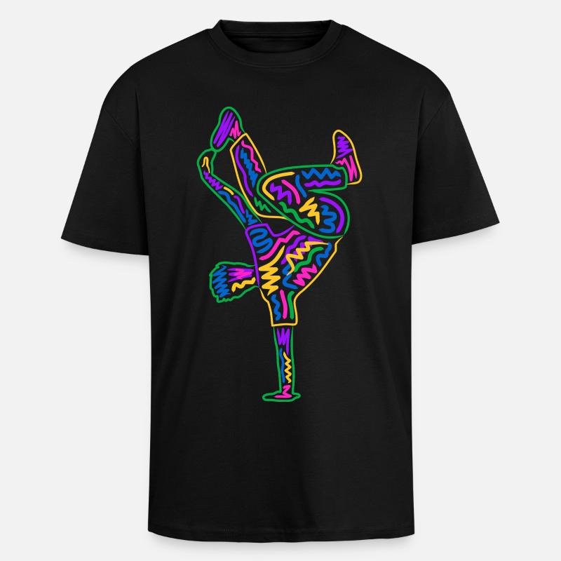 Breakdancing Breakdancer Bunt Jungen Breakdance - Oversized Heavyweight Unisex T-Shirt - Schwarz