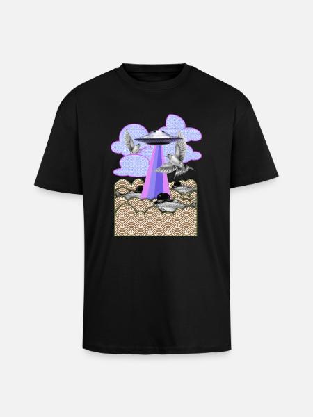 Flamingo - Unisex Oversized Heavyweight T-shirt - black