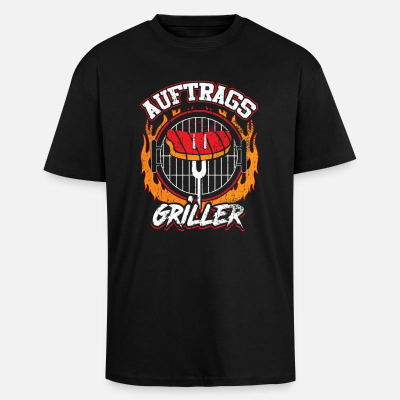 Auftrags-Griller - Oversized Heavyweight Unisex T-Shirt - Schwarz