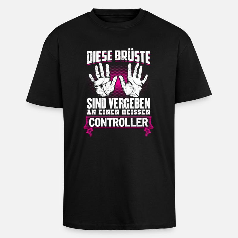 CONTROLLER - Brüste - Oversized Heavyweight Unisex T-Shirt - Schwarz