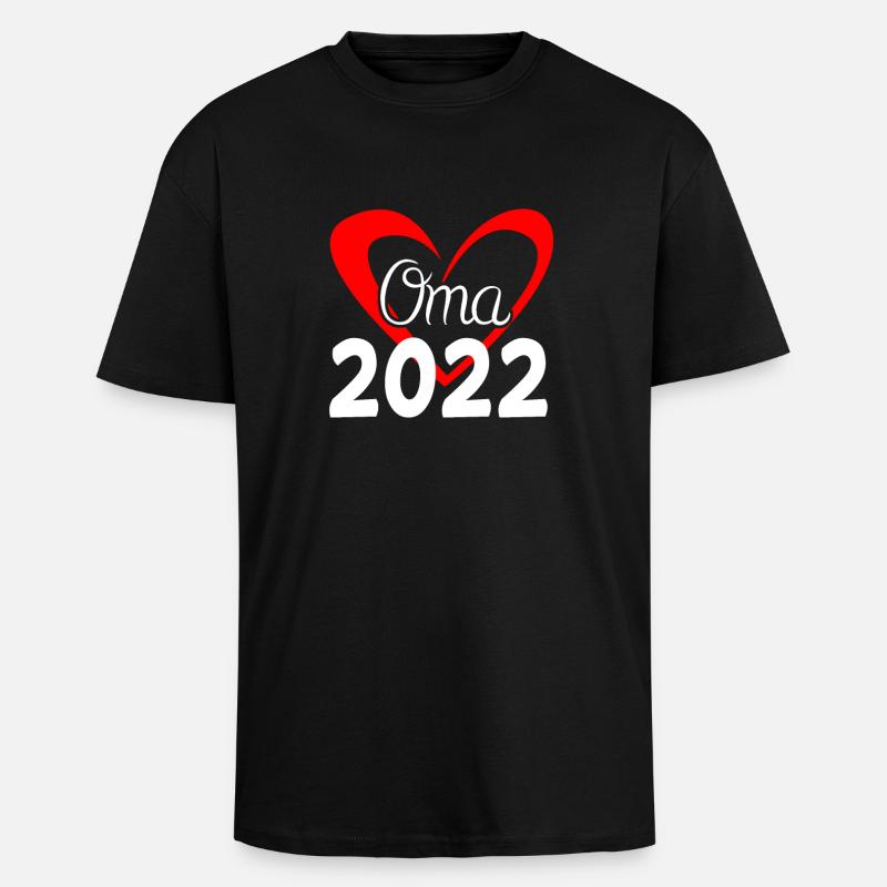 Oma 2022 - Werdende Oma - Oversized Heavyweight Unisex T-Shirt - Schwarz