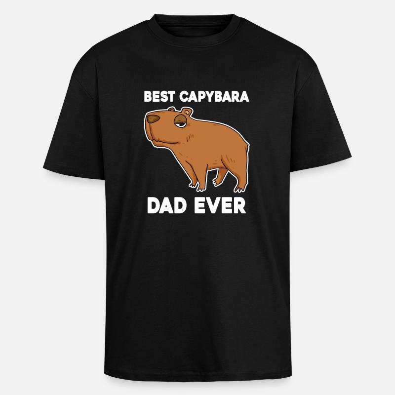 Capybara Père Capybara - T-shirt unisexe oversize épais - noir