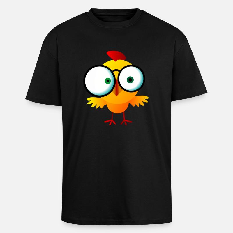 Crazy chick with glasses - Unisex Oversized Heavyweight T-shirt - black