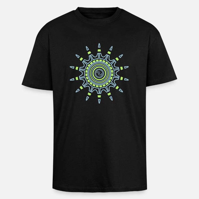 Mindwave Sun - Oversized Heavyweight Unisex T-Shirt - Schwarz