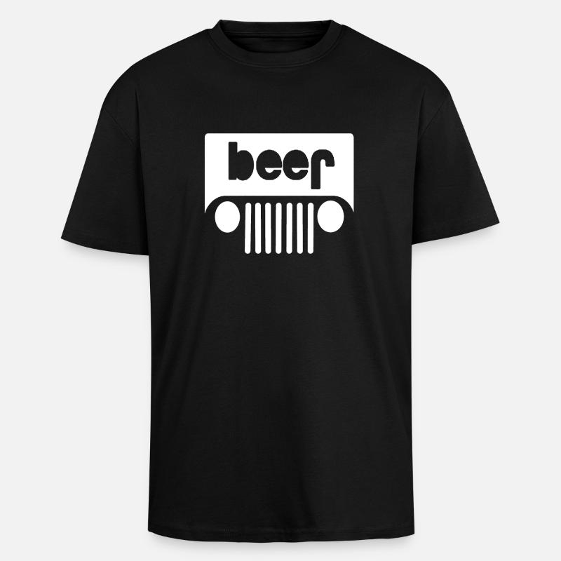 Beer / Jeep ... Geschenkidee - Oversized Heavyweight Unisex T-Shirt - Schwarz