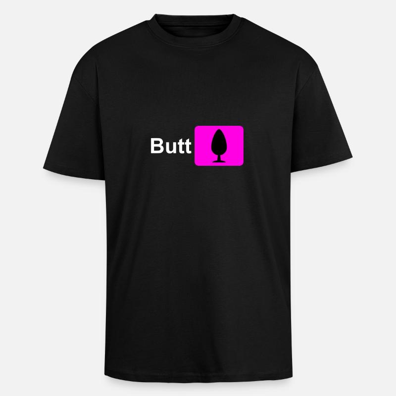 Butt Plug Icône Rose - T-shirt unisexe oversize épais - noir