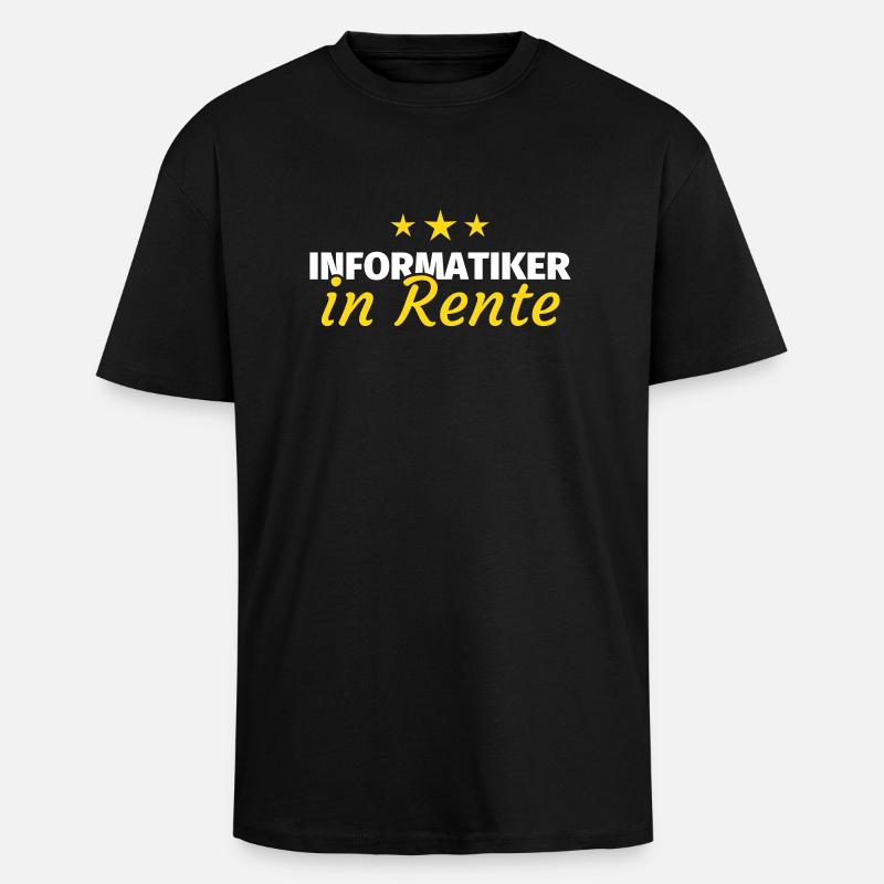 Informatiker Rente - Oversized Heavyweight Unisex T-Shirt - Schwarz
