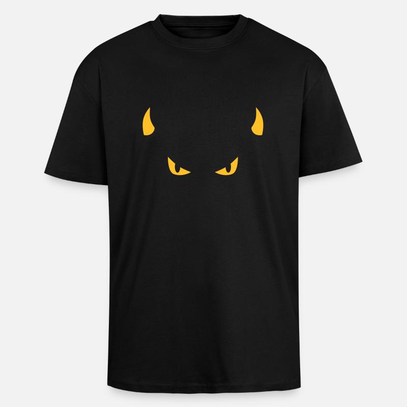 devil face - T-shirt unisexe oversize épais - noir