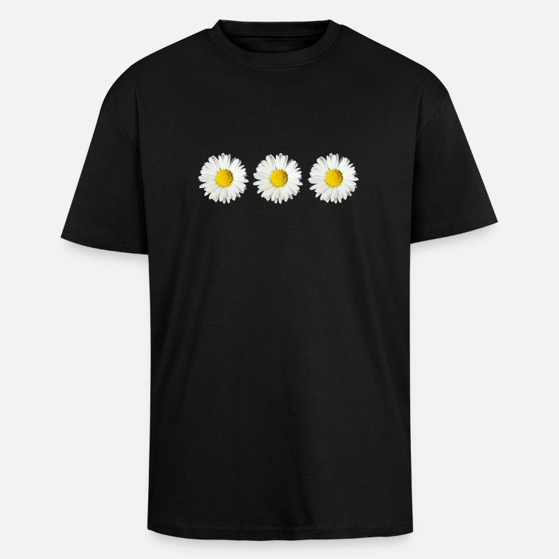 Daisy (3x) - Unisex Oversized Heavyweight T-shirt - black