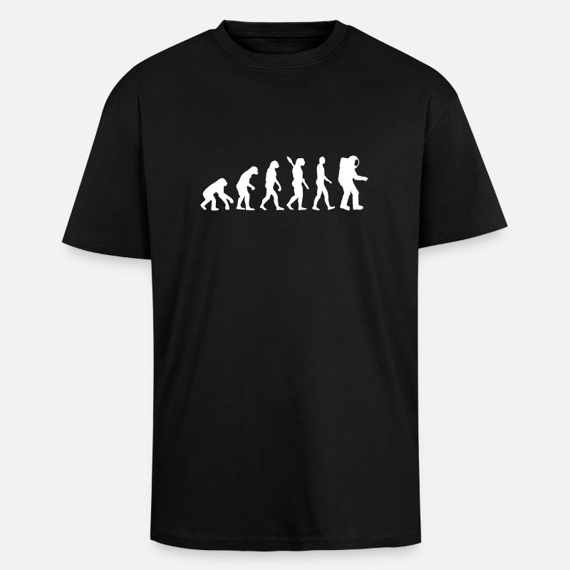 Evolution Astronaut - Unisex Oversized Heavyweight T-shirt - black