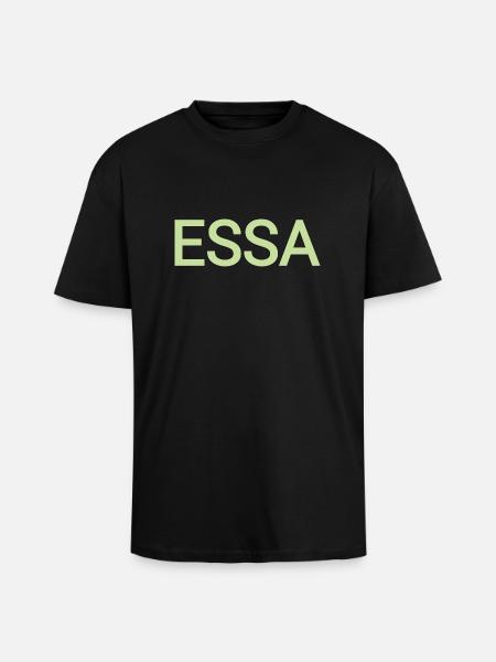 Essa - T-shirt unisexe oversize épais - noir