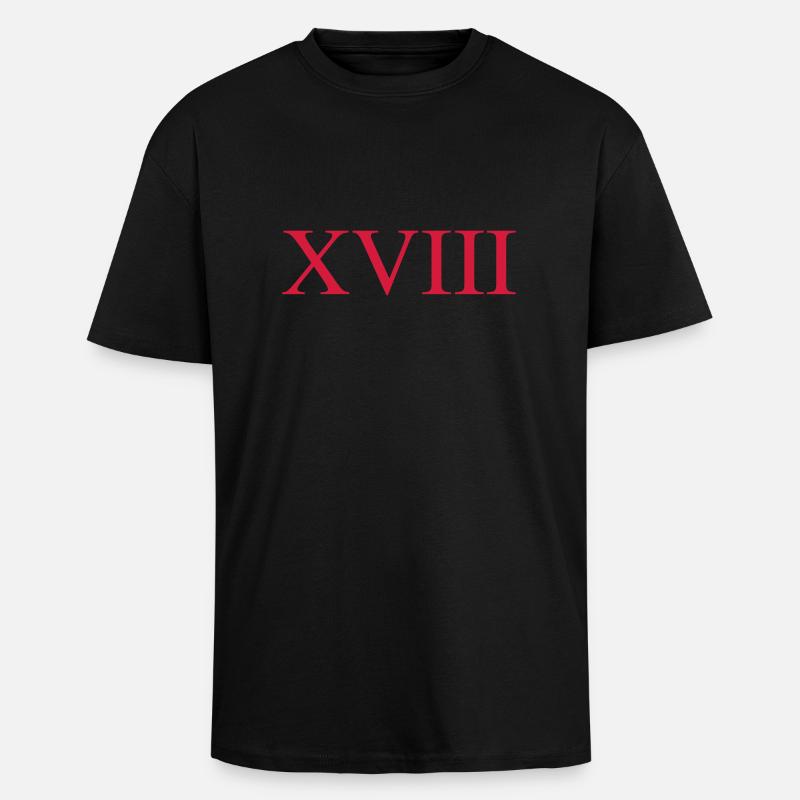 18 - Oversized Heavyweight Unisex T-Shirt - Schwarz