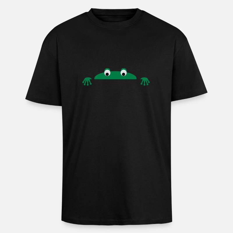 Frog face - Oversized Heavyweight Unisex T-Shirt - Schwarz