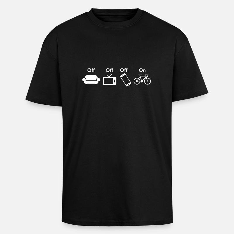 Vélo sur - T-shirt unisexe oversize épais - noir