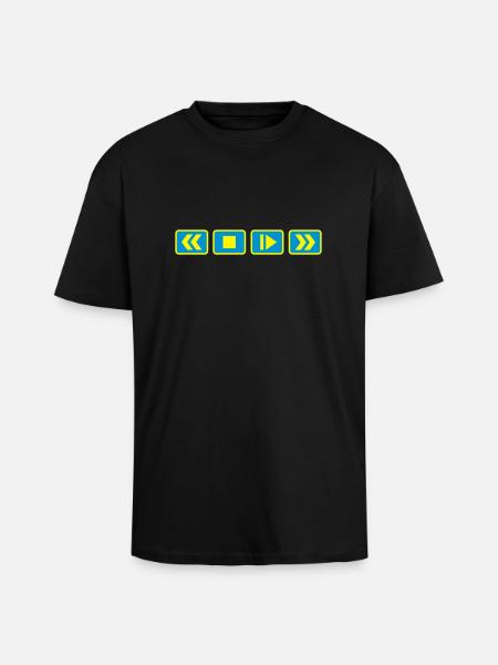 play_button_2_f2 - Oversized Heavyweight Unisex T-Shirt - Schwarz