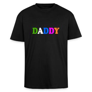 Daddy - Unisex Oversized Heavyweight T-shirt - black - Front - Alina (178cm) & Michal (187cm)