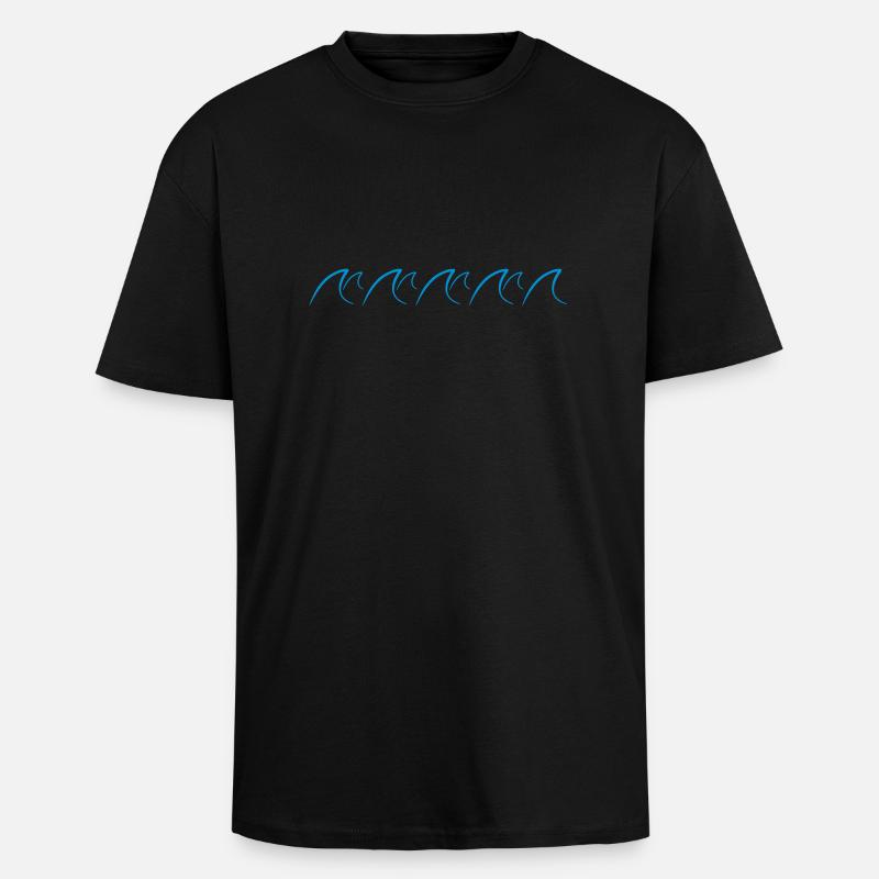 Waves Design - Oversized Heavyweight Unisex T-Shirt - Schwarz