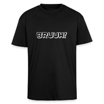 BRRUUUUH - BRO - Oversized Heavyweight Unisex T-Shirt - Schwarz - Vorne - Alina (178cm) & Michal (187cm)