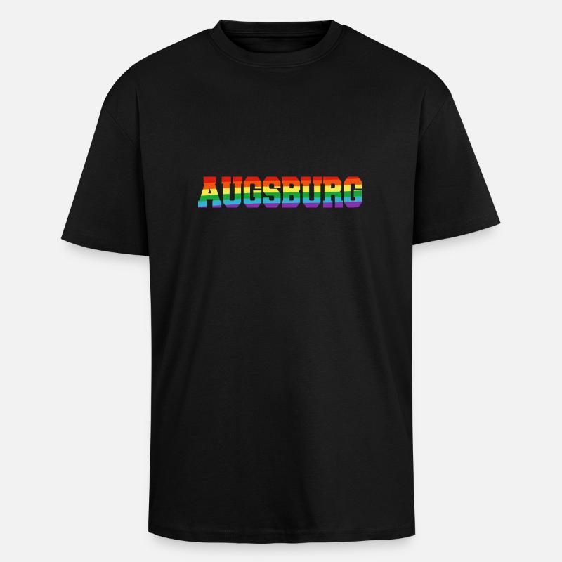 Augsburg Regenbogenfahne - Oversized Heavyweight Unisex T-Shirt - Schwarz