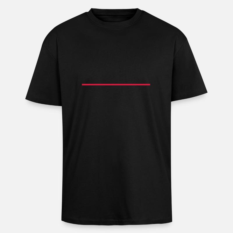 Strich - Oversized Heavyweight Unisex T-Shirt - Schwarz
