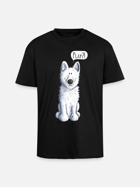 Schweizer Schäferhund Play - Oversized Heavyweight Unisex T-Shirt - Schwarz