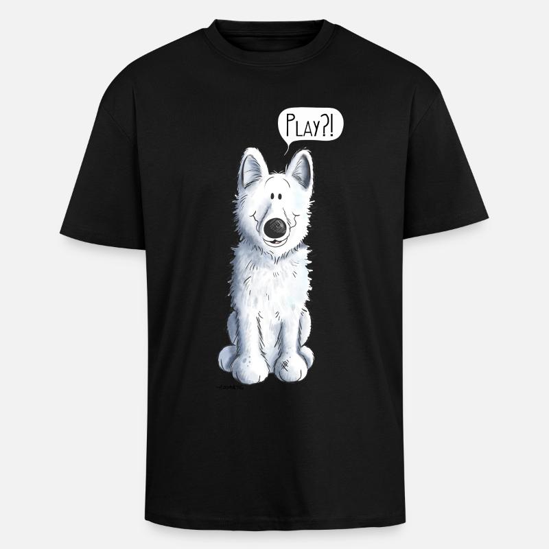 Schweizer Schäferhund Play - Oversized Heavyweight Unisex T-Shirt - Schwarz