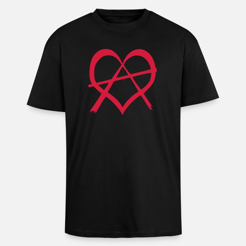 i love anarchy - Oversized Heavyweight Unisex T-Shirt - Schwarz