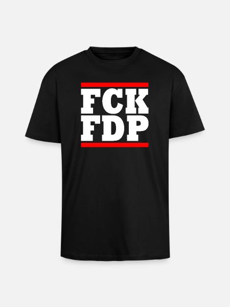 Fck fdp - Oversized Heavyweight Unisex T-Shirt - Schwarz