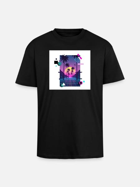 Retrospektive - Oversized Heavyweight Unisex T-Shirt - Schwarz