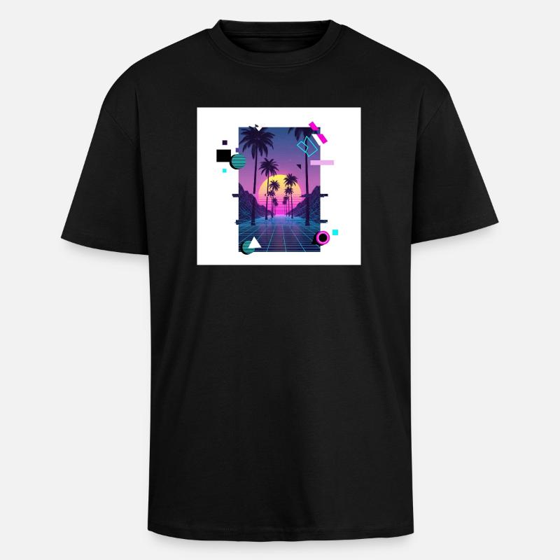 Retrospektive - Oversized Heavyweight Unisex T-Shirt - Schwarz