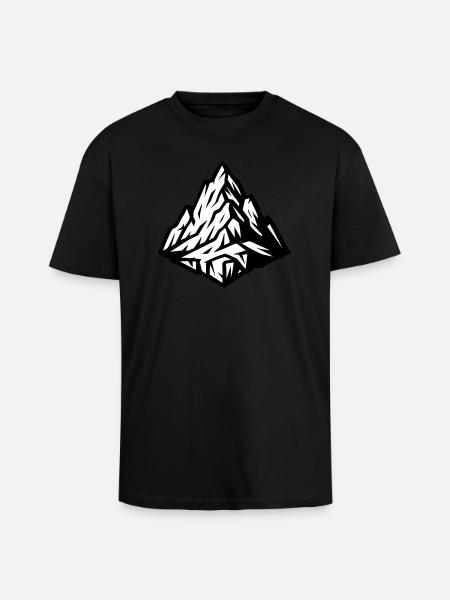 Mountain Summit Icon - Unisex Oversized Heavyweight T-shirt - black