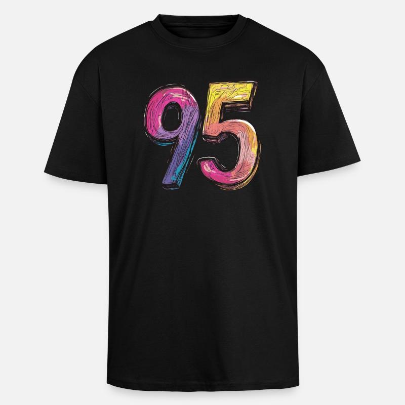 Bande dessinée à 95 numéros - T-shirt unisexe oversize épais - noir