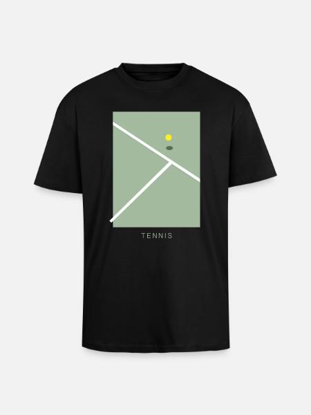 Tennis Art - Unisex Oversized Heavyweight T-shirt - black