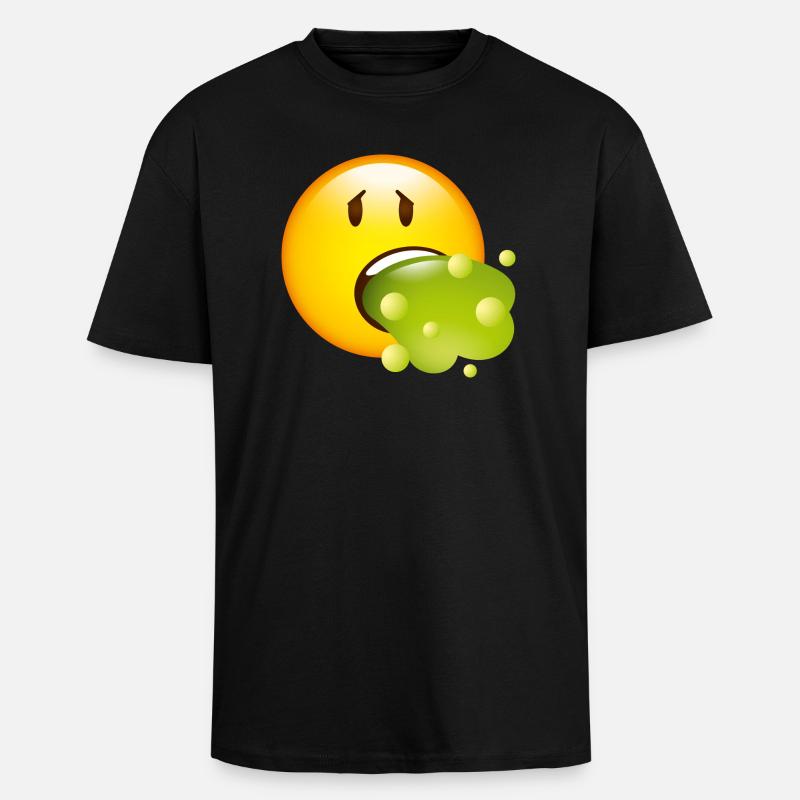 Smiley Glossy Barf - Maglietta oversize spessa - nero