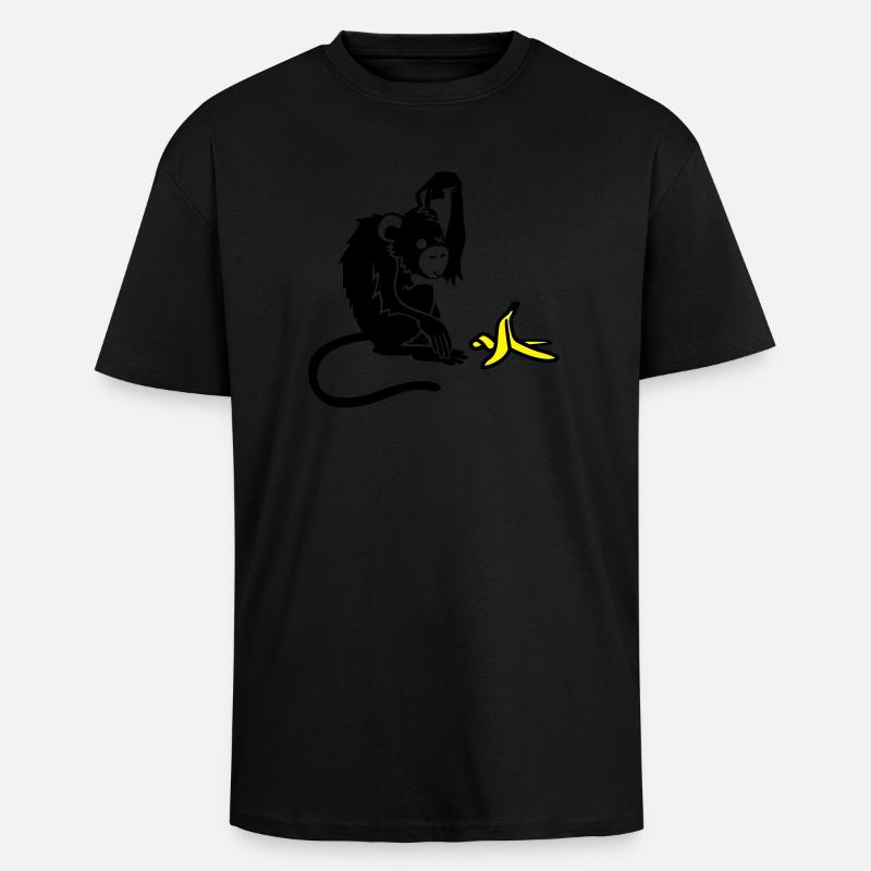 Affe - Oversized Heavyweight Unisex T-Shirt - Schwarz