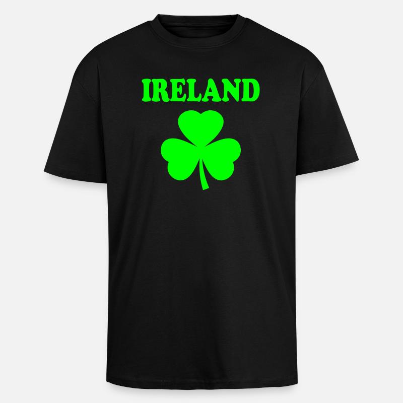Trèfle d’Irlande - T-shirt unisexe oversize épais - noir