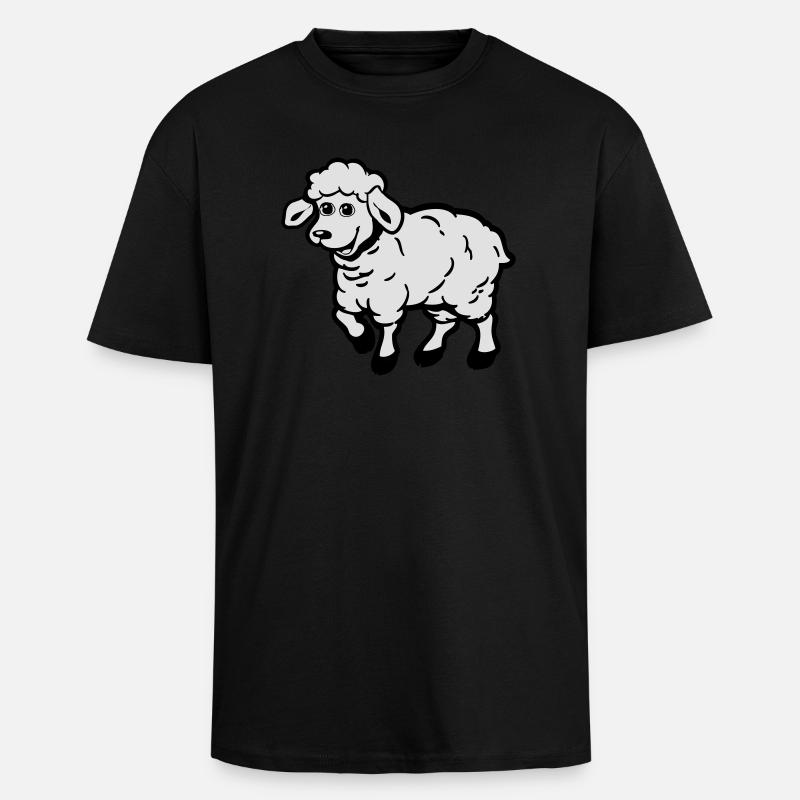 Moutons mignons - T-shirt unisexe oversize épais - noir