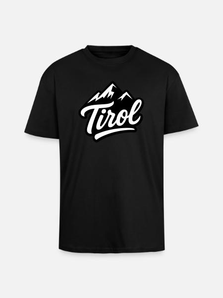 Tirol Berge - Oversized Heavyweight Unisex T-Shirt - Schwarz