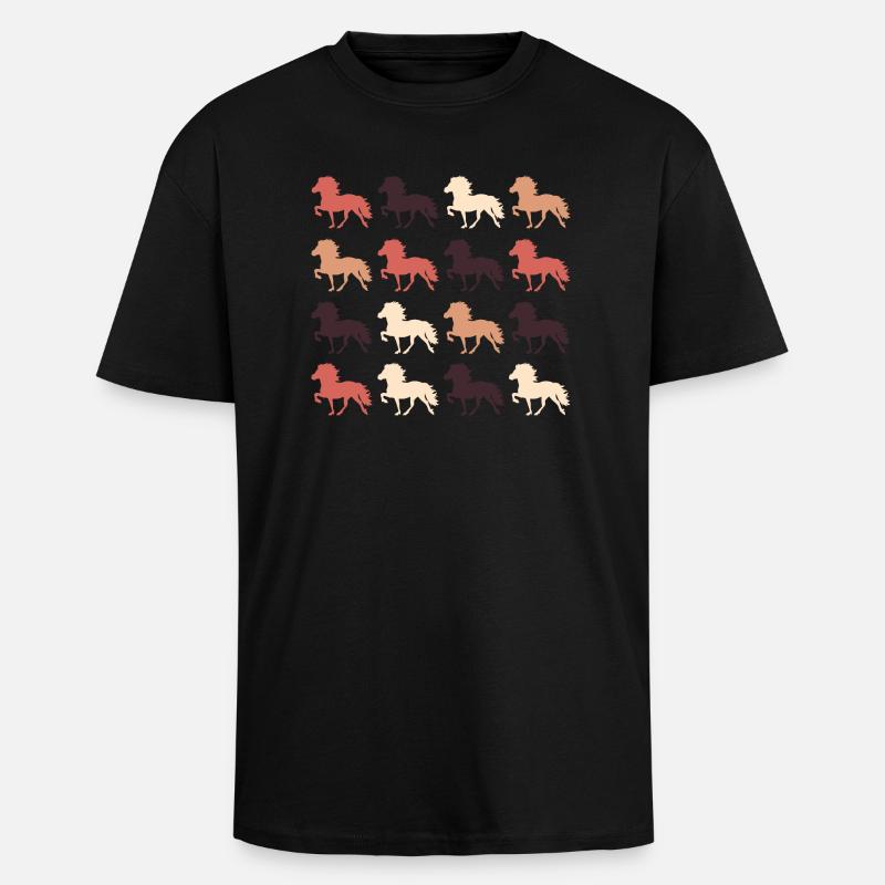 Isandpferd - Oversized Heavyweight Unisex T-Shirt - Schwarz