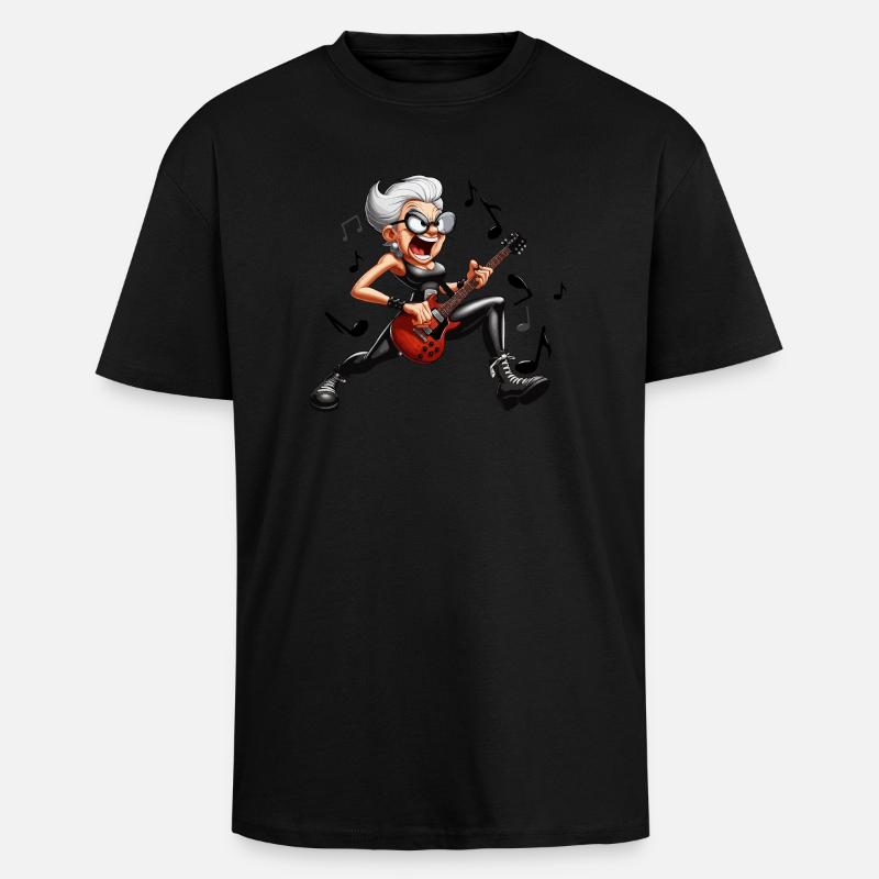 Hardrock-Oma - Oversized Heavyweight Unisex T-Shirt - Schwarz
