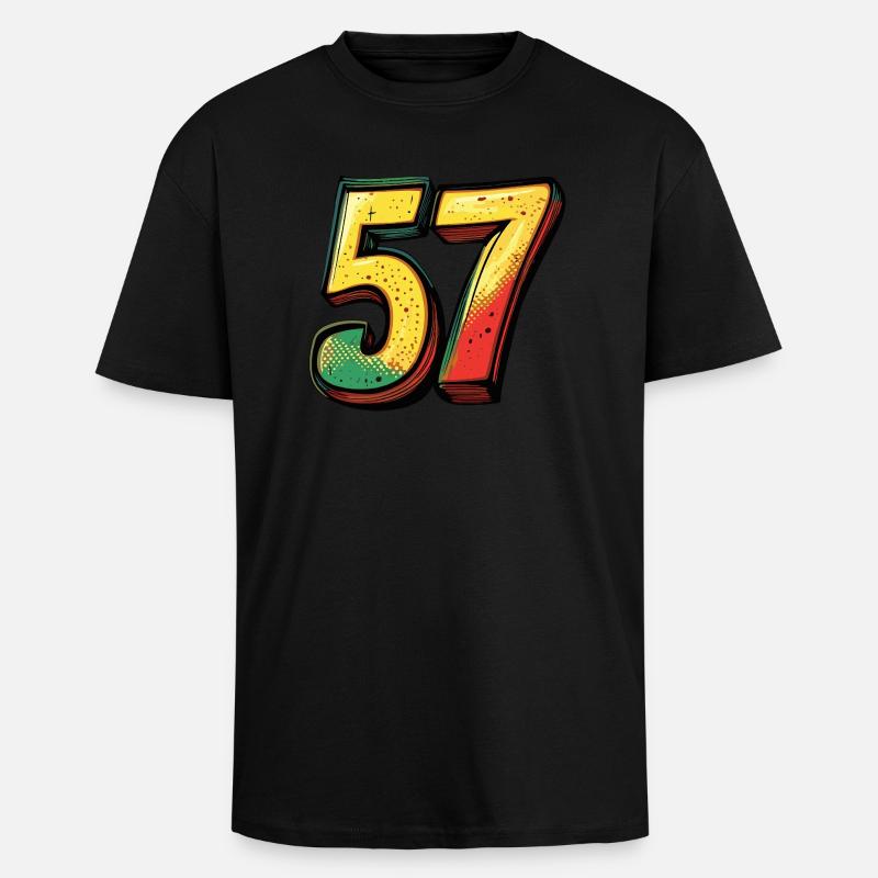 Bande dessinée 57 numéros - T-shirt unisexe oversize épais - noir