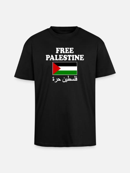 Free palestine - Unisex Oversized Heavyweight T-shirt - black