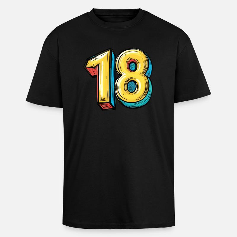Bande dessinée à 18 chiffres - T-shirt unisexe oversize épais - noir