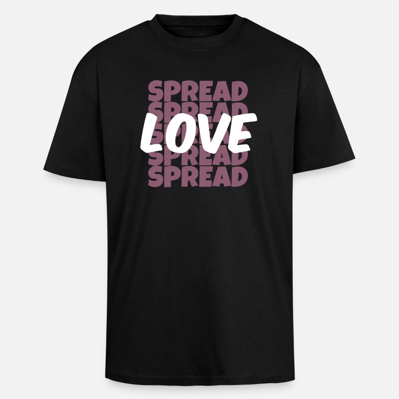 Conception de chemise Spread Love - T-shirt unisexe oversize épais - noir